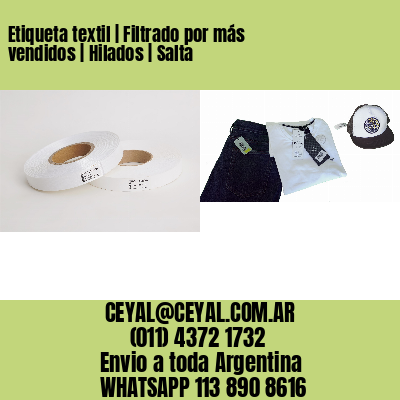 Etiqueta textil | Filtrado por más vendidos | Hilados | Salta
