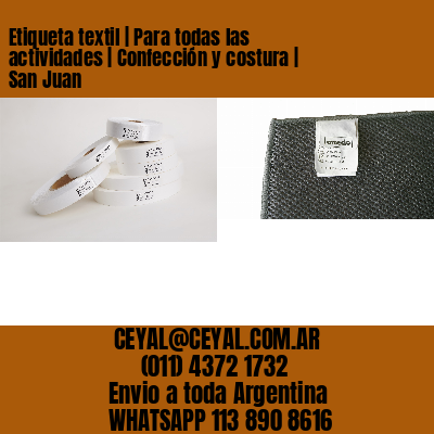 Etiqueta textil | Para todas las actividades | Confección y costura | San Juan