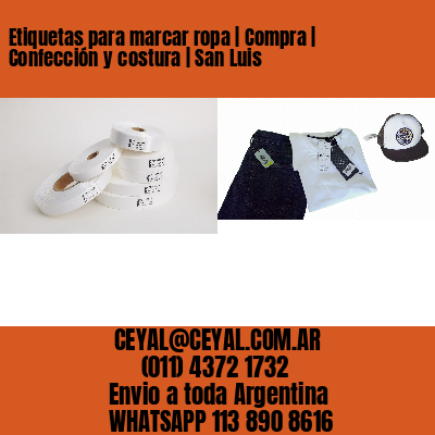 Etiquetas para marcar ropa | Compra | Confección y costura | San Luis