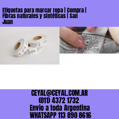 Etiquetas para marcar ropa | Compra | Fibras naturales y sintéticas | San Juan