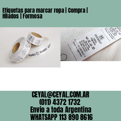 Etiquetas para marcar ropa | Compra | Hilados | Formosa