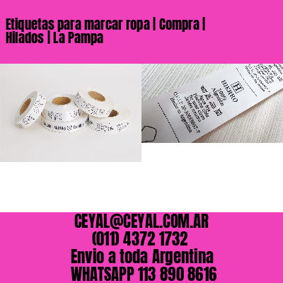 Etiquetas para marcar ropa | Compra | Hilados | La Pampa