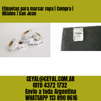 Etiquetas para marcar ropa | Compra | Hilados | San Juan