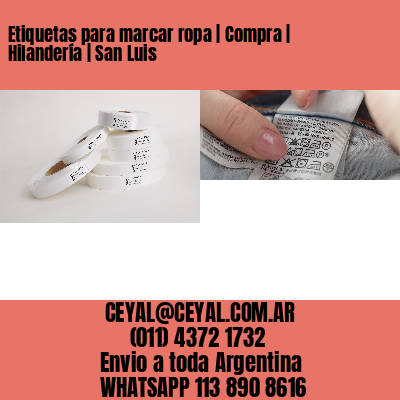 Etiquetas para marcar ropa | Compra | Hilandería | San Luis