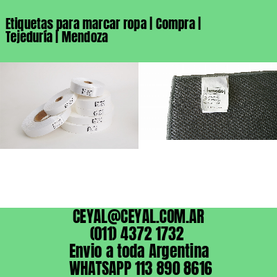 Etiquetas para marcar ropa | Compra | Tejeduría | Mendoza