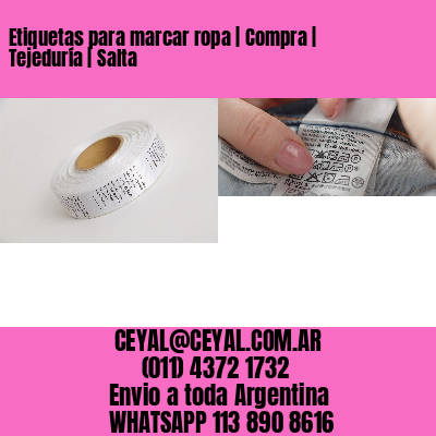 Etiquetas para marcar ropa | Compra | Tejeduría | Salta