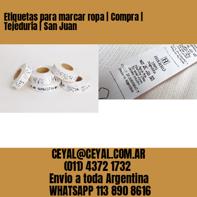 Etiquetas para marcar ropa | Compra | Tejeduría | San Juan