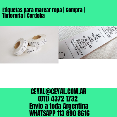 Etiquetas para marcar ropa | Compra | Tintoreria | Cordoba