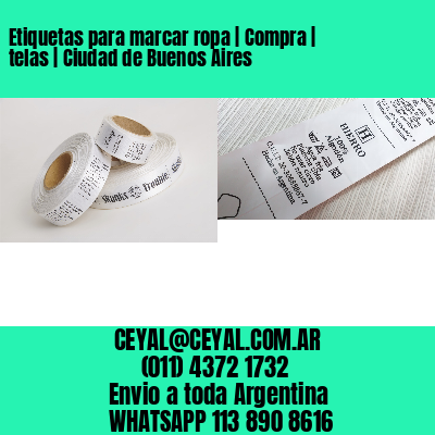 Etiquetas para marcar ropa | Compra | telas | Ciudad de Buenos Aires