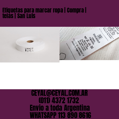Etiquetas para marcar ropa | Compra | telas | San Luis