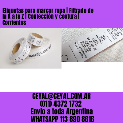 Etiquetas para marcar ropa | Filtrado de la A a la Z | Confección y costura | Corrientes