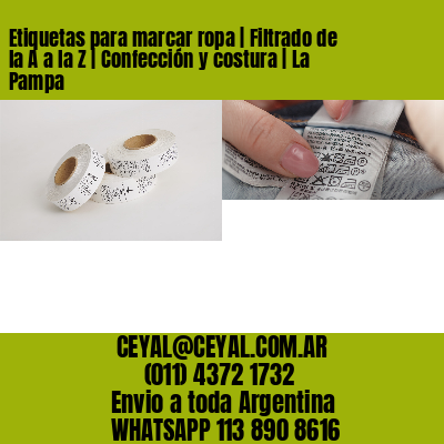 Etiquetas para marcar ropa | Filtrado de la A a la Z | Confección y costura | La Pampa