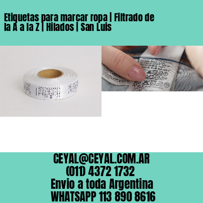Etiquetas para marcar ropa | Filtrado de la A a la Z | Hilados | San Luis