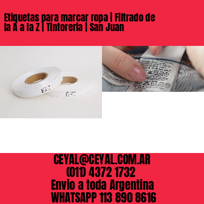 Etiquetas para marcar ropa | Filtrado de la A a la Z | Tintoreria | San Juan