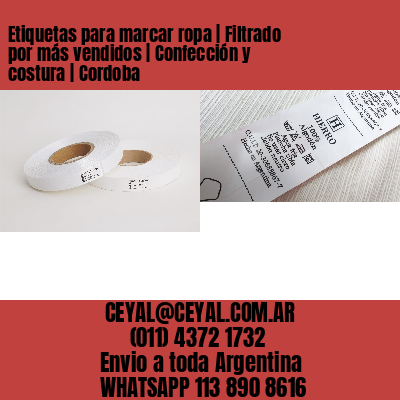Etiquetas para marcar ropa | Filtrado por más vendidos | Confección y costura | Cordoba