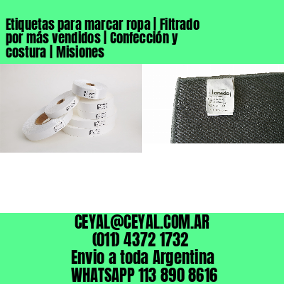 Etiquetas para marcar ropa | Filtrado por más vendidos | Confección y costura | Misiones