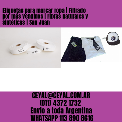 Etiquetas para marcar ropa | Filtrado por más vendidos | Fibras naturales y sintéticas | San Juan