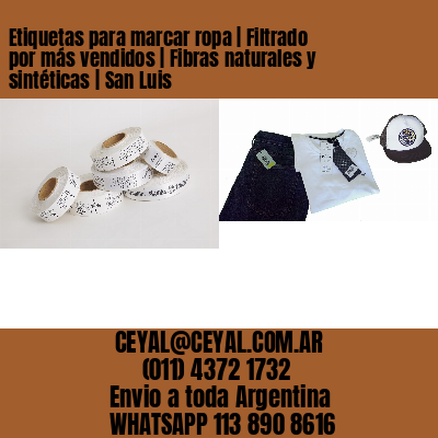 Etiquetas para marcar ropa | Filtrado por más vendidos | Fibras naturales y sintéticas | San Luis