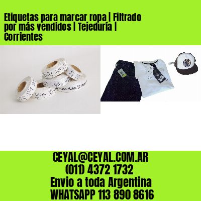Etiquetas para marcar ropa | Filtrado por más vendidos | Tejeduría | Corrientes
