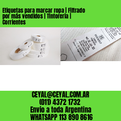 Etiquetas para marcar ropa | Filtrado por más vendidos | Tintoreria | Corrientes