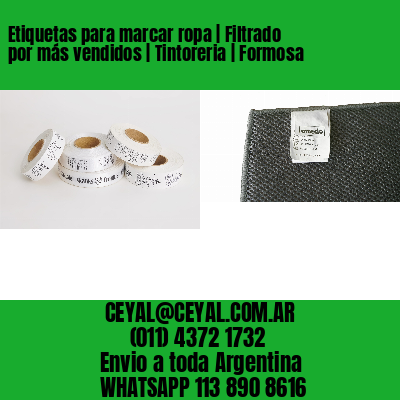Etiquetas para marcar ropa | Filtrado por más vendidos | Tintoreria | Formosa