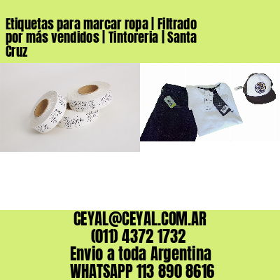 Etiquetas para marcar ropa | Filtrado por más vendidos | Tintoreria | Santa Cruz