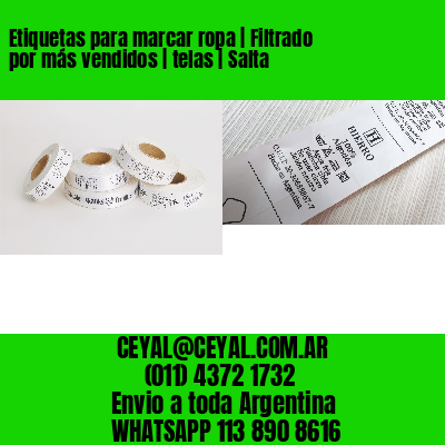 Etiquetas para marcar ropa | Filtrado por más vendidos | telas | Salta