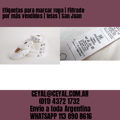Etiquetas para marcar ropa | Filtrado por más vendidos | telas | San Juan