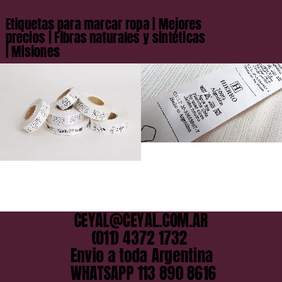 Etiquetas para marcar ropa | Mejores precios | Fibras naturales y sintéticas | Misiones