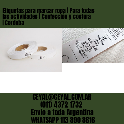 Etiquetas para marcar ropa | Para todas las actividades | Confección y costura | Cordoba