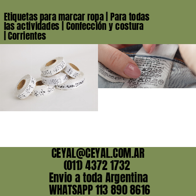 Etiquetas para marcar ropa | Para todas las actividades | Confección y costura | Corrientes