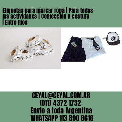 Etiquetas para marcar ropa | Para todas las actividades | Confección y costura | Entre Rios
