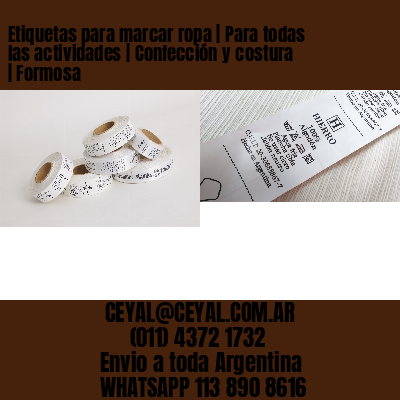 Etiquetas para marcar ropa | Para todas las actividades | Confección y costura | Formosa