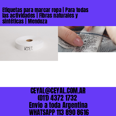 Etiquetas para marcar ropa | Para todas las actividades | Fibras naturales y sintéticas | Mendoza