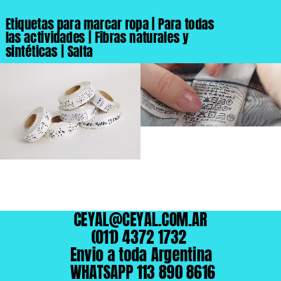 Etiquetas para marcar ropa | Para todas las actividades | Fibras naturales y sintéticas | Salta