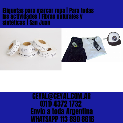 Etiquetas para marcar ropa | Para todas las actividades | Fibras naturales y sintéticas | San Juan