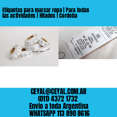 Etiquetas para marcar ropa | Para todas las actividades | Hilados | Cordoba
