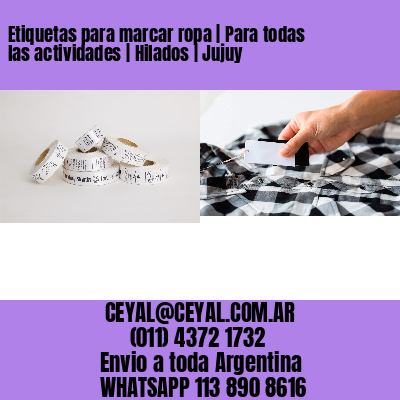 Etiquetas para marcar ropa | Para todas las actividades | Hilados | Jujuy