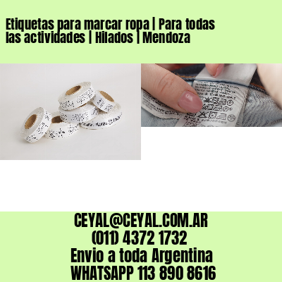Etiquetas para marcar ropa | Para todas las actividades | Hilados | Mendoza