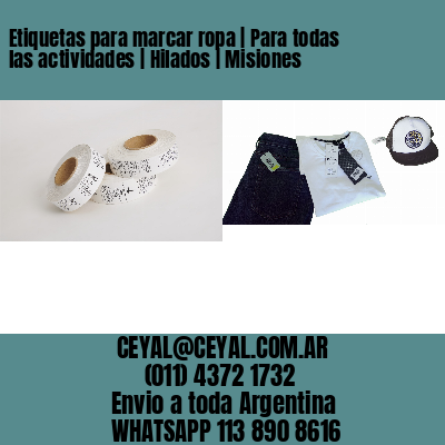 Etiquetas para marcar ropa | Para todas las actividades | Hilados | Misiones
