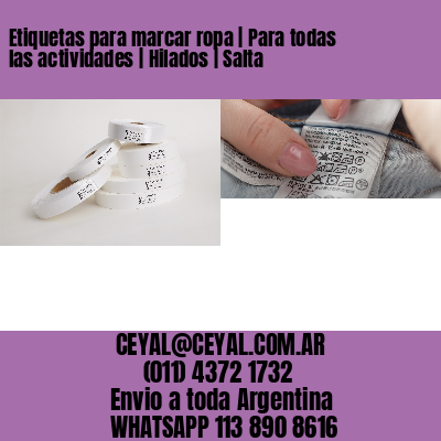 Etiquetas para marcar ropa | Para todas las actividades | Hilados | Salta