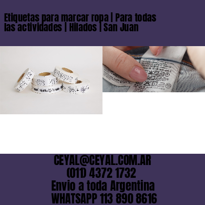 Etiquetas para marcar ropa | Para todas las actividades | Hilados | San Juan