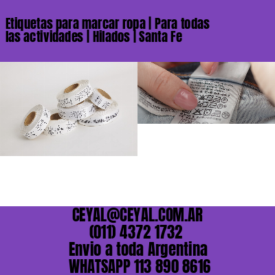 Etiquetas para marcar ropa | Para todas las actividades | Hilados | Santa Fe