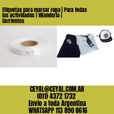 Etiquetas para marcar ropa | Para todas las actividades | Hilandería | Corrientes