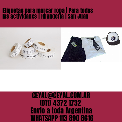 Etiquetas para marcar ropa | Para todas las actividades | Hilandería | San Juan