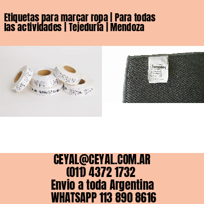 Etiquetas para marcar ropa | Para todas las actividades | Tejeduría | Mendoza