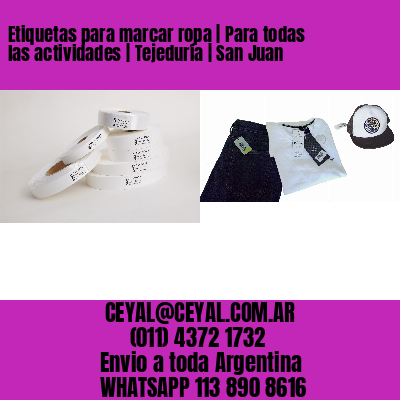 Etiquetas para marcar ropa | Para todas las actividades | Tejeduría | San Juan