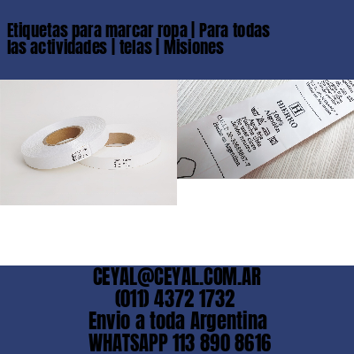 Etiquetas para marcar ropa | Para todas las actividades | telas | Misiones