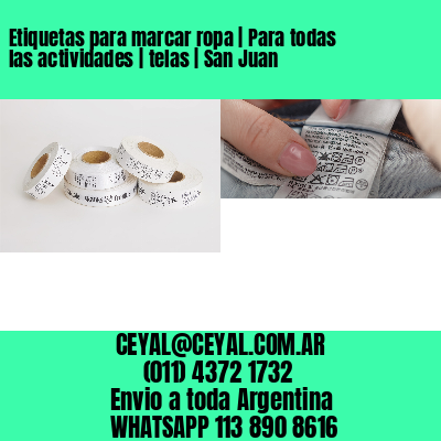 Etiquetas para marcar ropa | Para todas las actividades | telas | San Juan