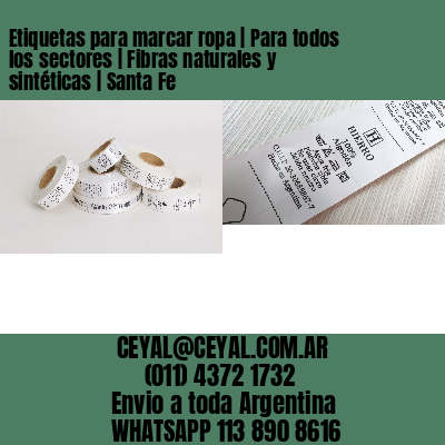 Etiquetas para marcar ropa | Para todos los sectores | Fibras naturales y sintéticas | Santa Fe